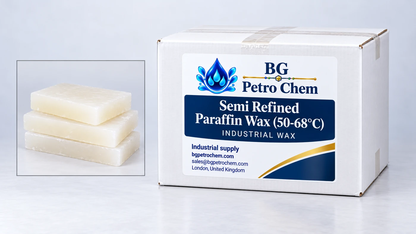 Semi Refined Paraffin Wax (50-68°C) — feedstock option for Candles, Packaging & Polishes
